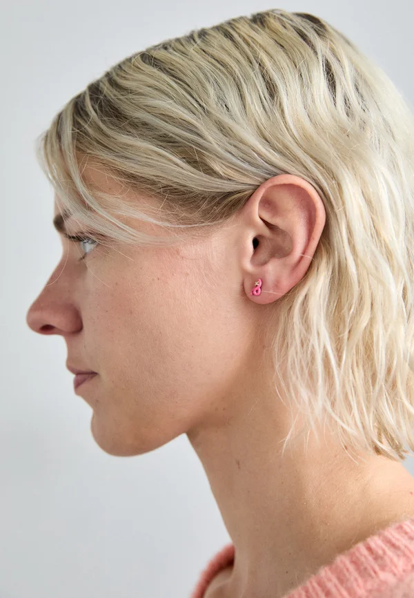 MINI LOOP EARRING - Ohrringe - pink
