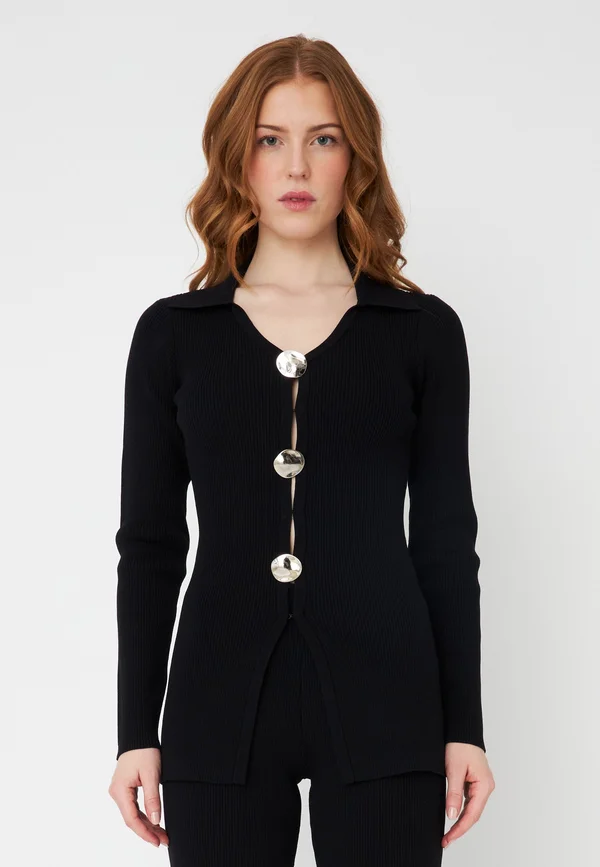 MIRA CARDIGAN - Strickjacke - black