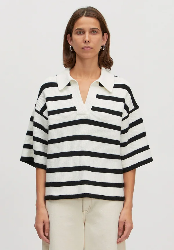 MIREIA - Strickpullover - weiß schwarz