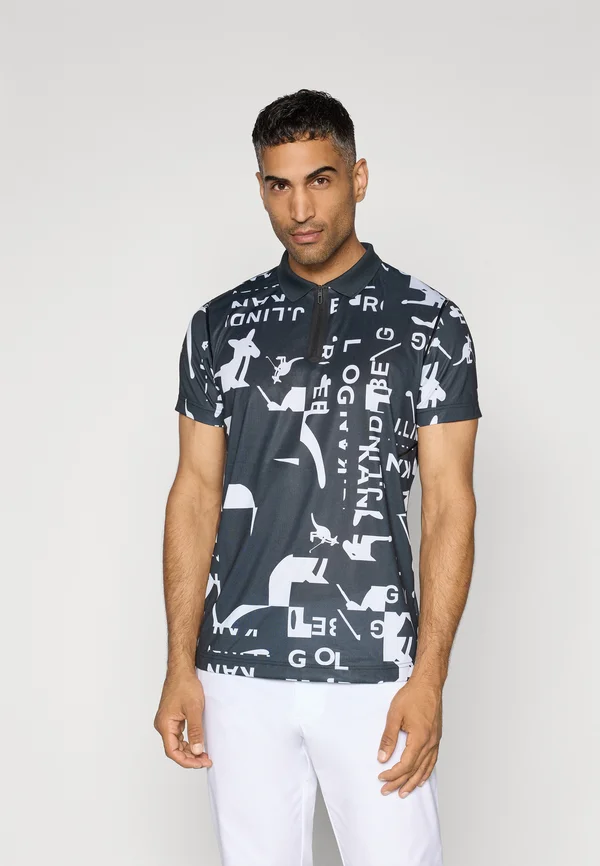 MIRO KANGOL PRINT - Poloshirt - black/white