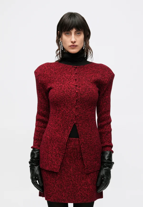 MISCHA CARDIGAN - Strickjacke - lipstick red/black