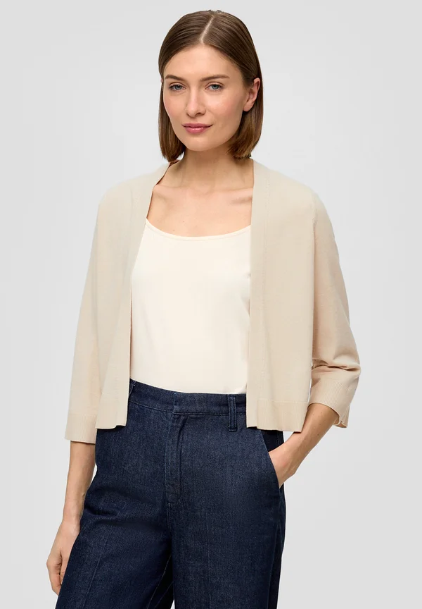 MIT 3/4-ÄRMEL - Strickjacke - beige