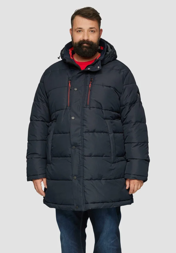 MIT ABNEHMBARER KAPUZE - Wintermantel - navy
