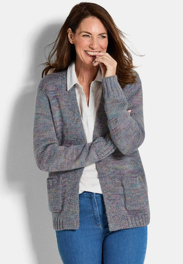 MIT AUFGESETZTEN TASCHEN - Strickjacke - colourful   patterned