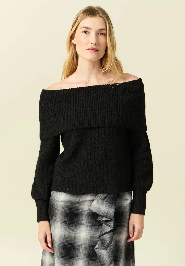 MIT BARDOT-AUSSCHNITT - Strickpullover - noir