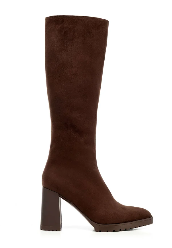 MIT BLOCKABSATZ  - High Heel Stiefel - brown