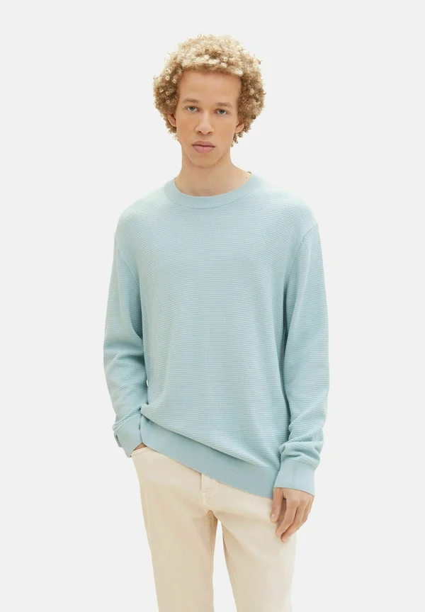 MIT BÜNDCHEN AN ÄRMEL UND SAUM - Strickpullover - hellgrün