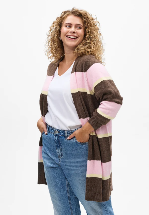 MIT BREITEN STREIFEN - Strickjacke - rain drum comb