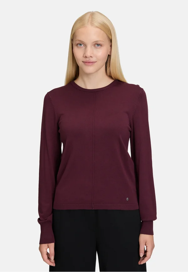 MIT DETAILS - Strickpullover - dark aubergine