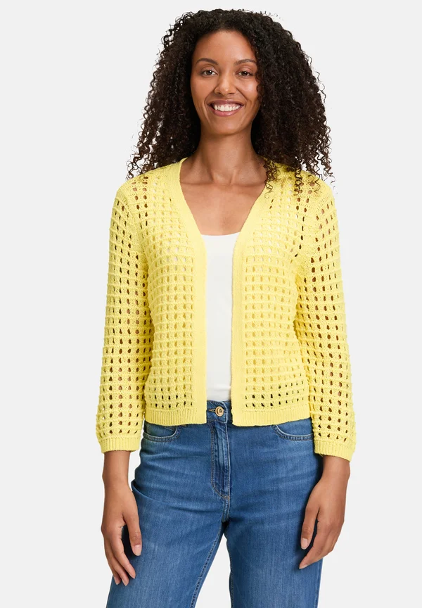 MIT EFFEKTGARN - Strickjacke - gelb