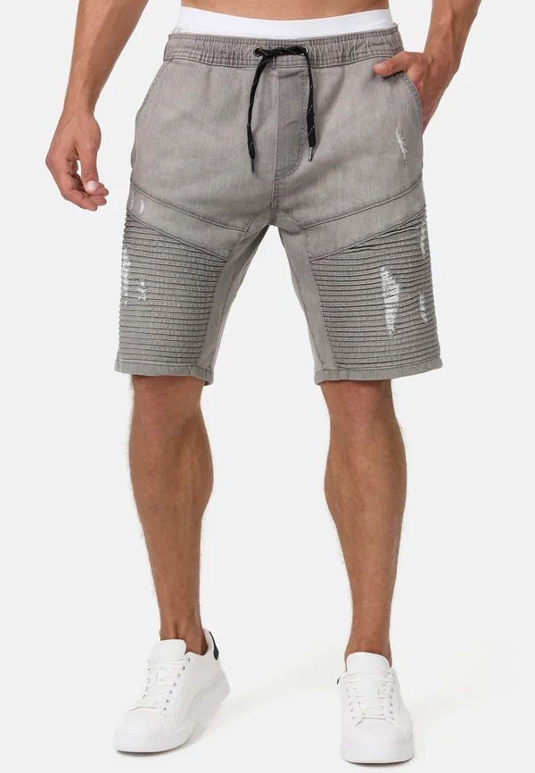 MIT ELASTISC - Jeans Shorts - light grey