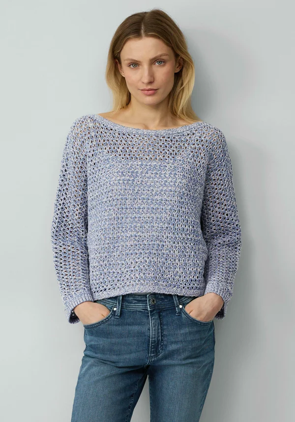MIT FLEDERMAUSÄRMELN - Strickpullover - blau