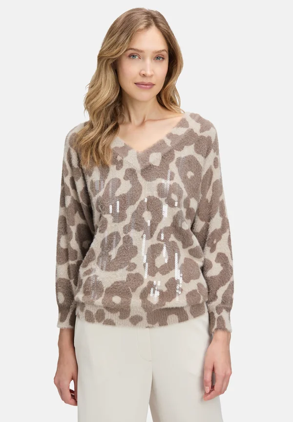 MIT FLEDERMAUSÄRMELN - Strickpullover - taupe