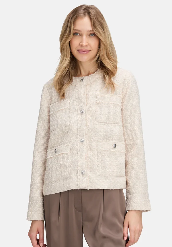 MIT FRANSEN - Strickjacke - beige
