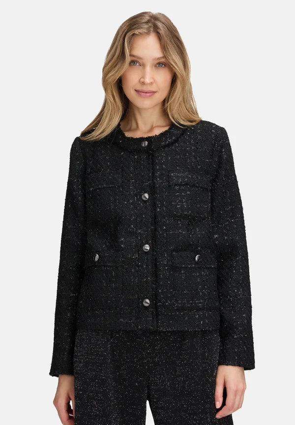 MIT FRANSEN - Strickjacke - schwarz