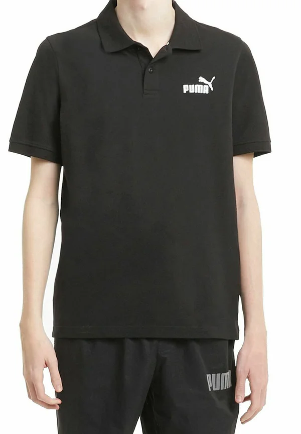 MIT GESTICKTEM LOGO KRAGEN - Poloshirt - schwarz