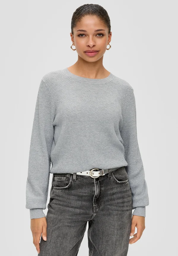 MIT GLITZERGARN - Strickpullover - grau meliert