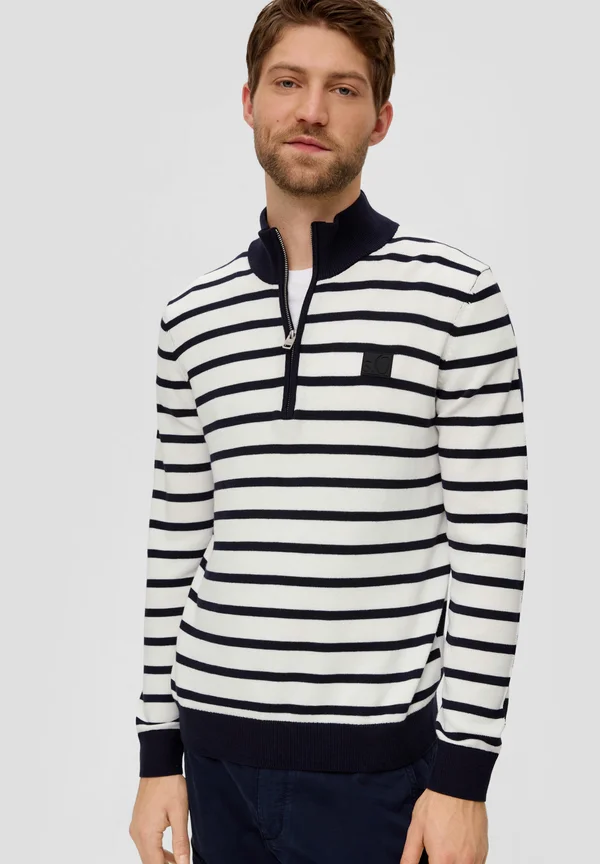 MIT HALF-ZIP - Strickpullover - navy
