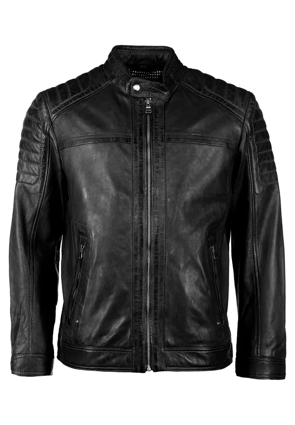 MIT HANDYTASCHE - Lederjacke - black