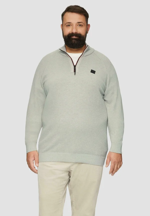 MIT HOCHGESCHLOSSENEM KRAGEN - Strickpullover - helles beige