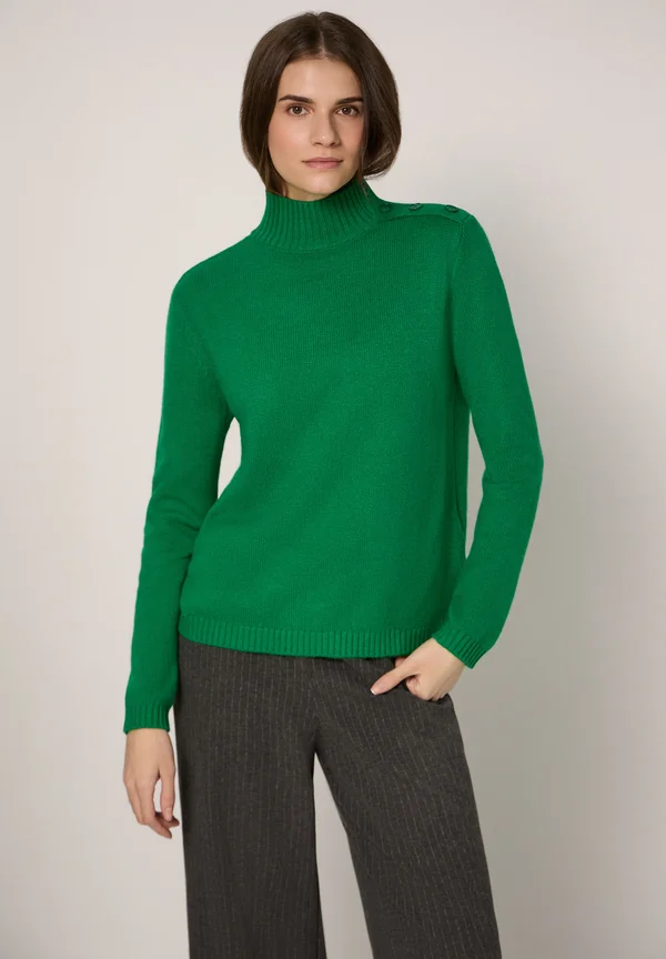 MIT KNOPFDETAIL - Strickpullover - grün