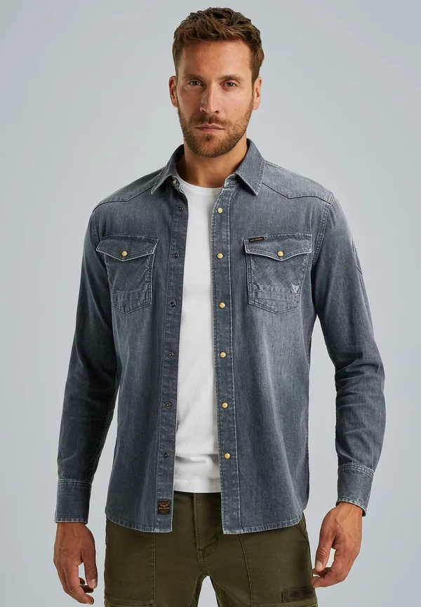 MIT KOMFORT-STRETCH SHADOW WASH - Jeansjacke - grey shadow wash