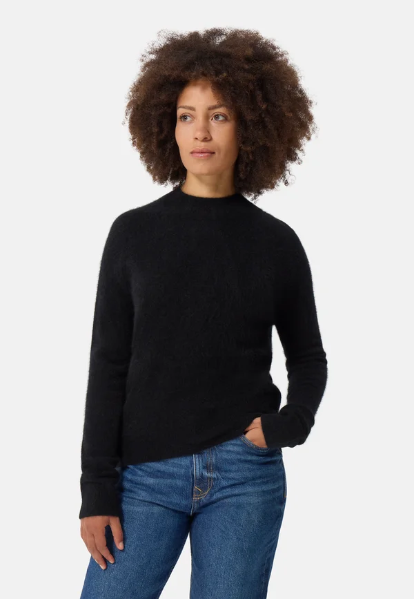 MIT KURZEM STEHKRAGEN - Strickpullover - schwarz