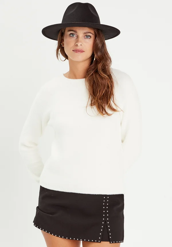 MIT LANGEN ÄRMELN - Strickjacke - ecru