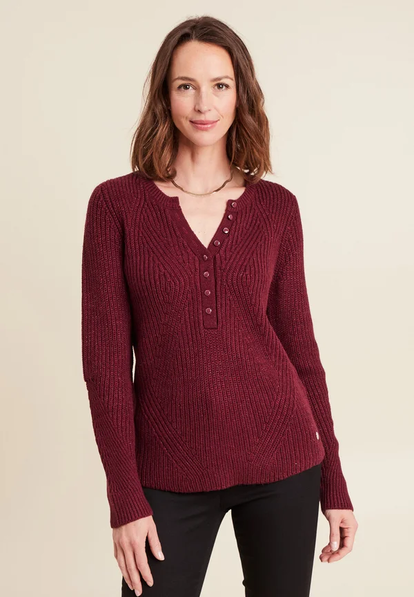 MIT LANGEN ÄRMELN - Strickpullover - bordeaux