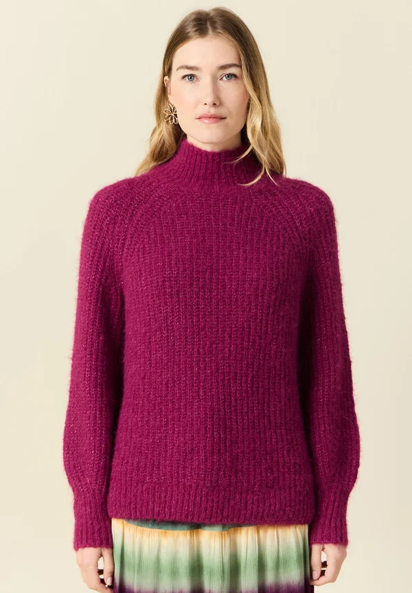 MIT LANGEN ÄRMELN - Strickpullover - prune