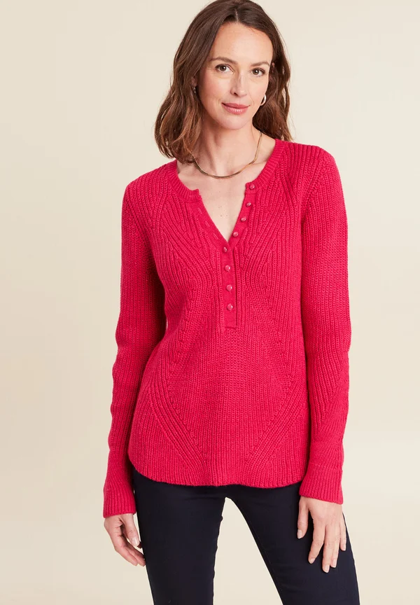 MIT LANGEN ÄRMELN - Strickpullover - rose
