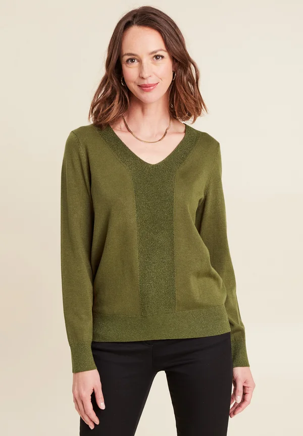 MIT LANGEN ÄRMELN - Strickpullover - vert kaki