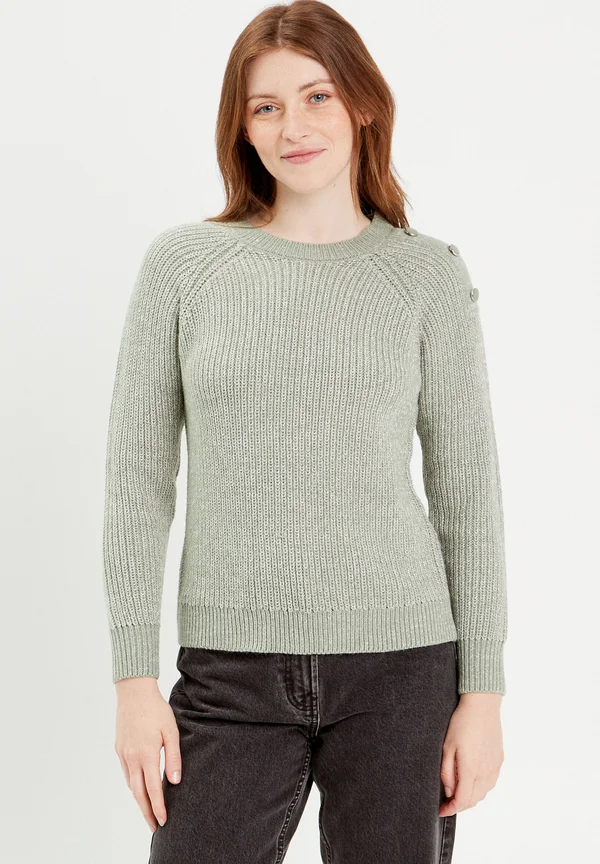 MIT LANGEN ÄRMELN - Strickpullover - vert pastel