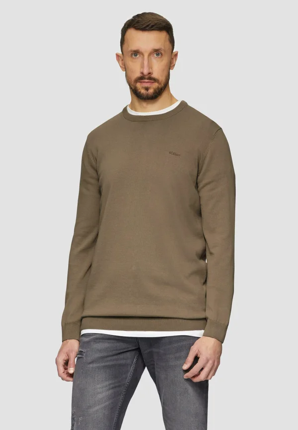 MIT LOGO-DETAIL - Strickpullover - sandstein