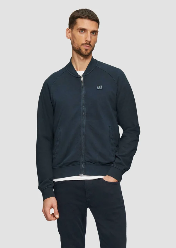 MIT LOGO-PATCH - Strickjacke - navy