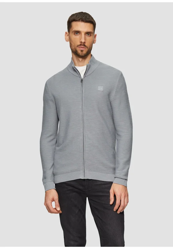 MIT LOGO-PATCH - Strickjacke - schiefergrau
