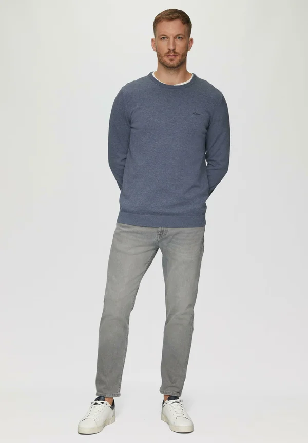 MIT LOGO-STICKEREI - Strickpullover - blau