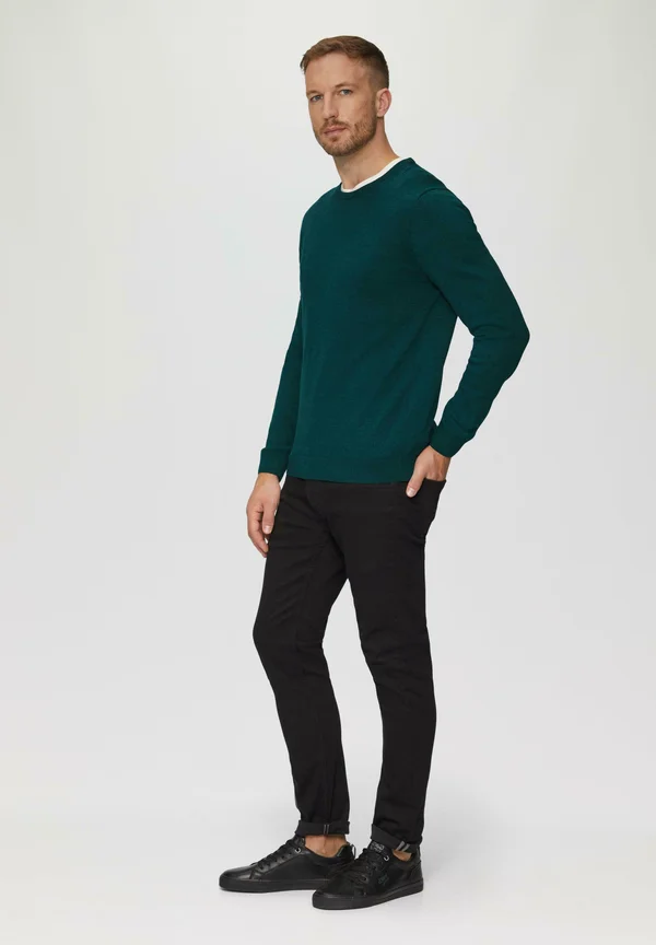 MIT LOGO-STICKEREI - Strickpullover - petrol