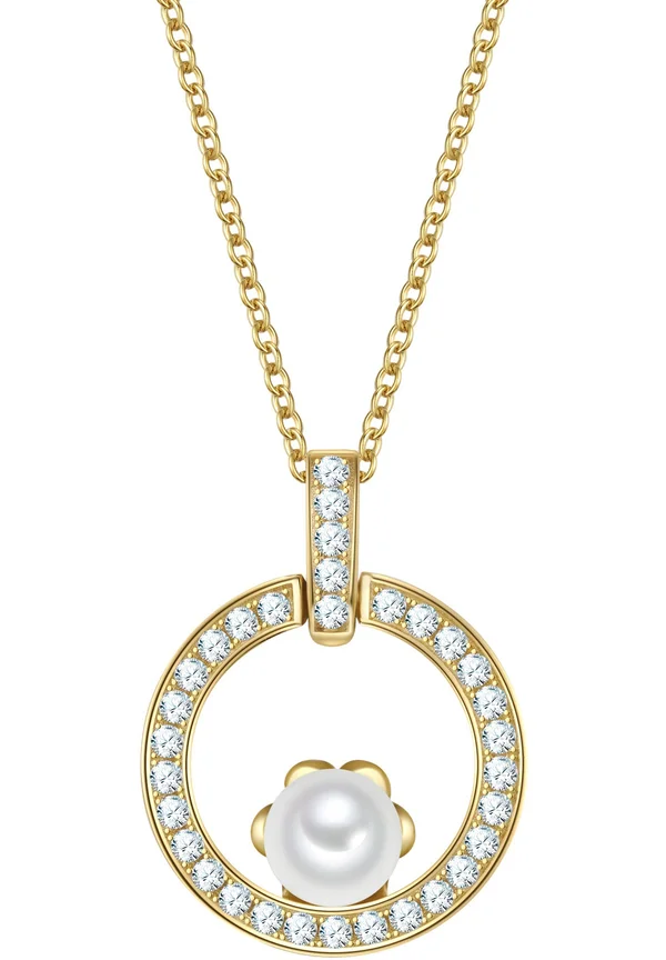 MIT MUSCHELKERNPERLE ZIRKONIA - Halskette - gelbgold