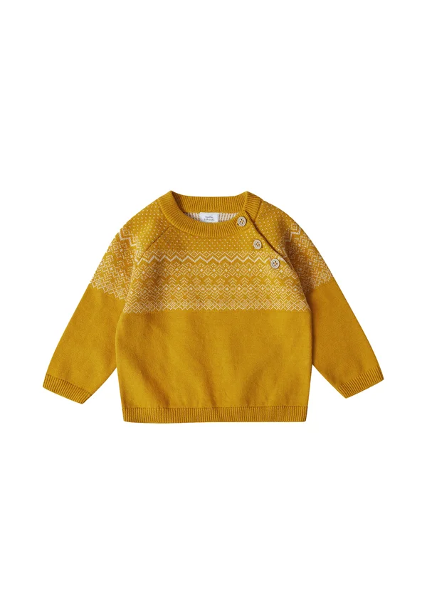 MIT NORWEGER MUSTER - Strickpullover - mustard