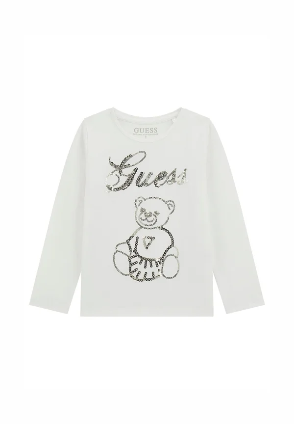 MIT PAILLETTEN - Langarmshirt - weiß