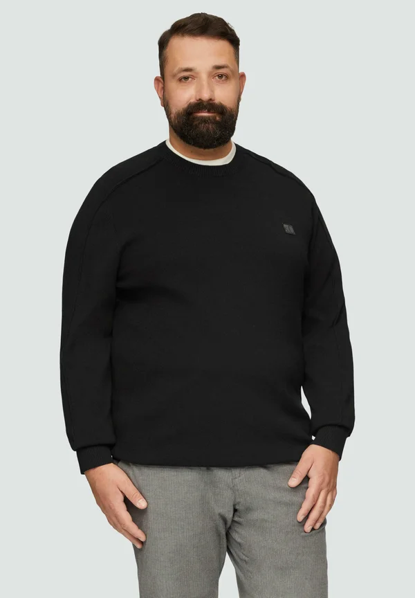 MIT RAGLANÄRMELN - Strickpullover - schwarz