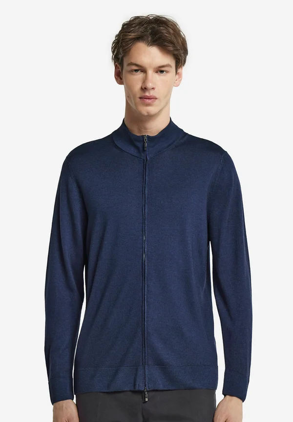 MIT REISSVERSCHLUSS ULTRALIGHT - Strickjacke - blau garment dyed midnight blue