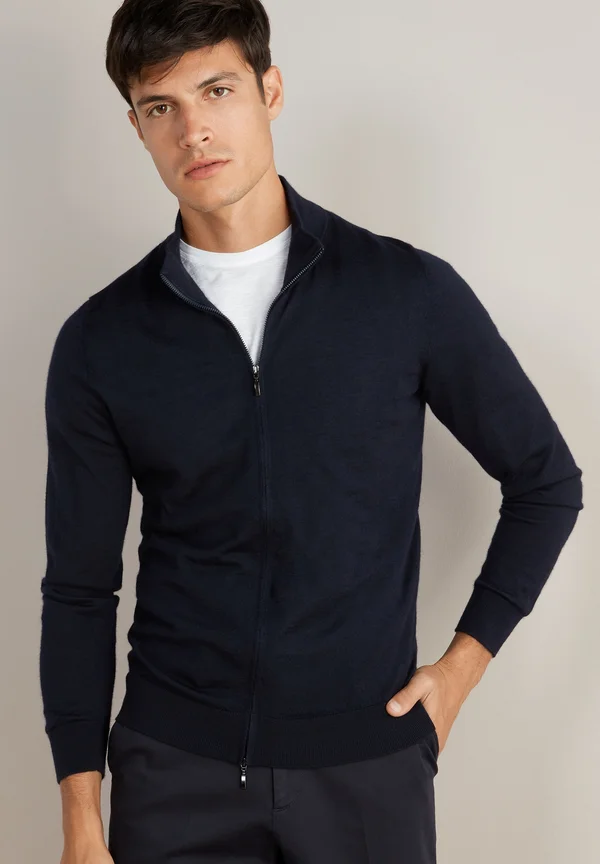 MIT REISSVERSCHLUSS ULTRALIGHT - Strickjacke - dark blue