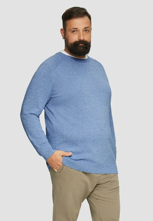 MIT RIPPBÜNDCHEN - Strickpullover - royalblau