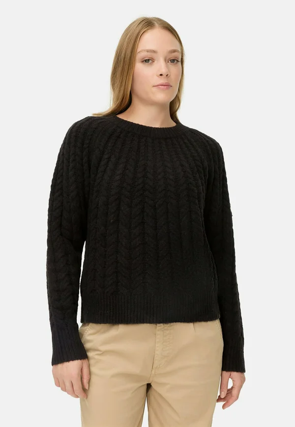MIT RUNDHALSKRAGEN - Strickpullover - caviar