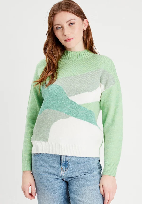 MIT STEHKRAGEN - Strickpullover - green