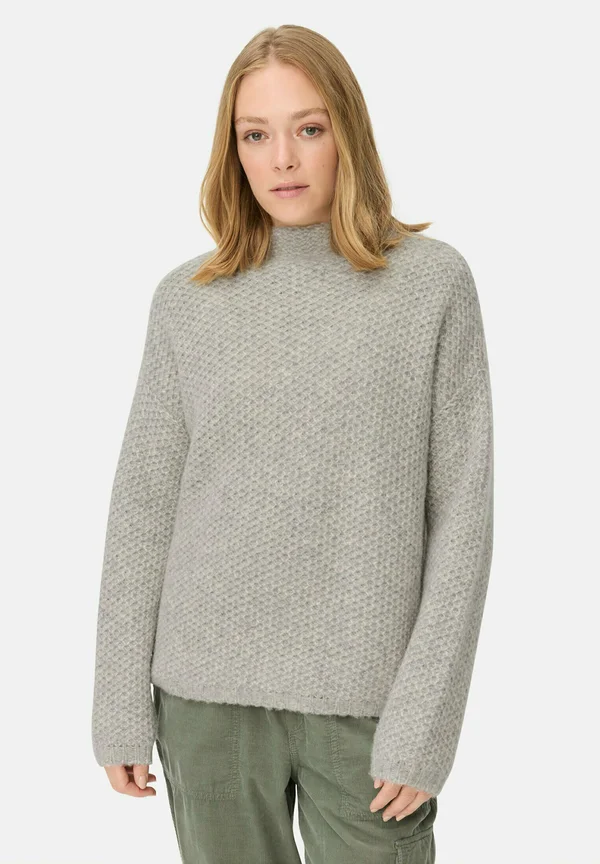 MIT STEHKRAGEN - Strickpullover - grey melange