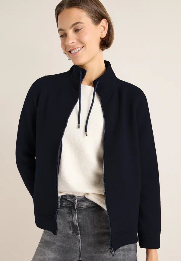 MIT STRUKTUR - Strickjacke - blau
