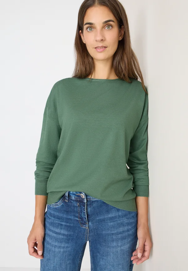 MIT STRUKTURDETAIL - Strickpullover - grün